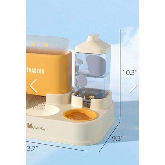 MewMew Milk & Bread Water Grain Double Bowl Cats Small Dogs Water Food Bowls - Picture 2 of 9